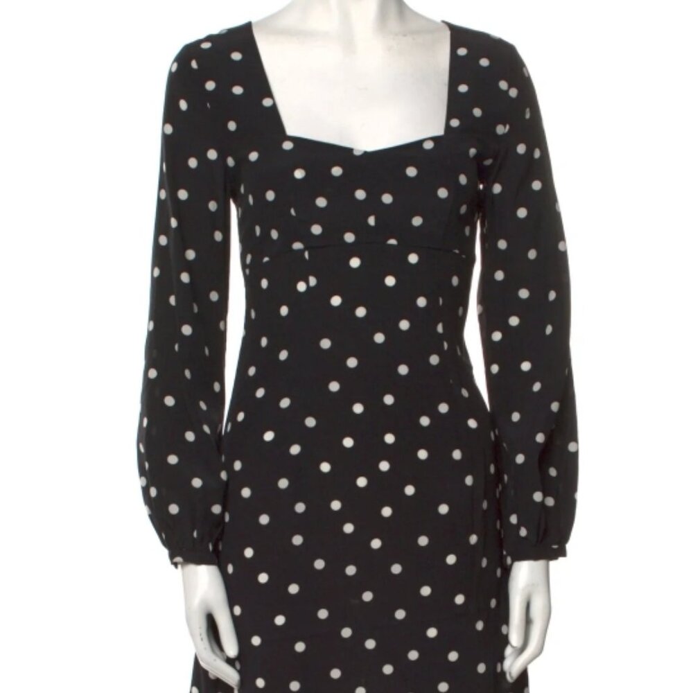 Intermix 100% Silk Long Sleeve April Polka Dot Dress XS $325 - Picture 12 of 14